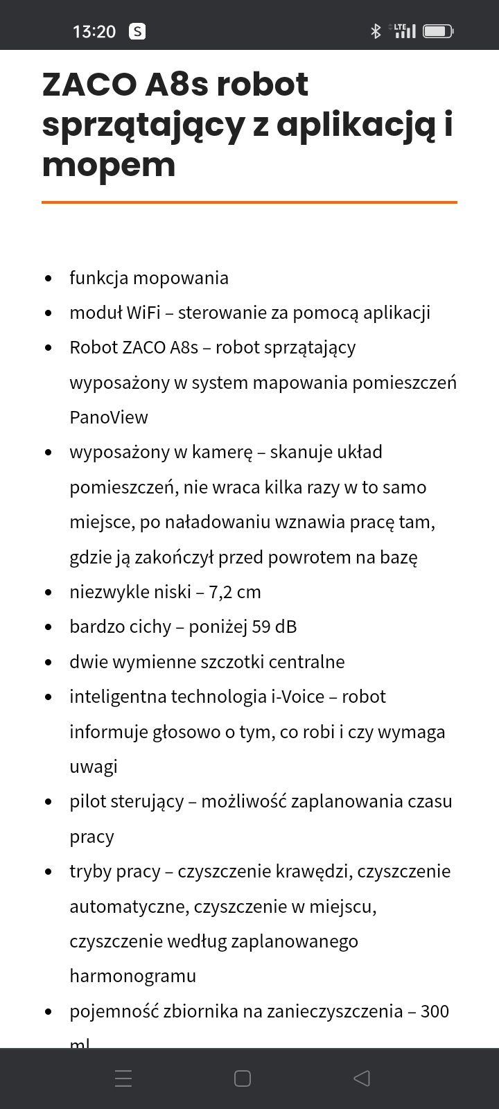 Zaco A8s robót sprzątający