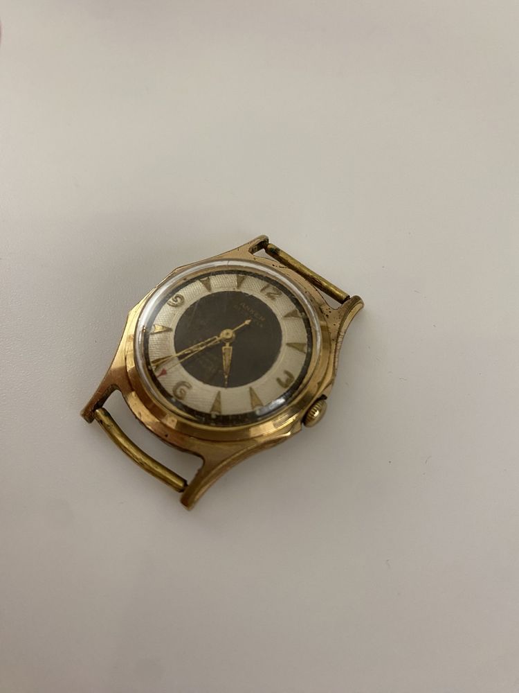Złocony zegarek Anker 21 jewels non magnetic. Na chodzie