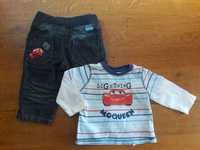 Disney spodnie denim blue seria Auta + bluzeczka gratis r 68