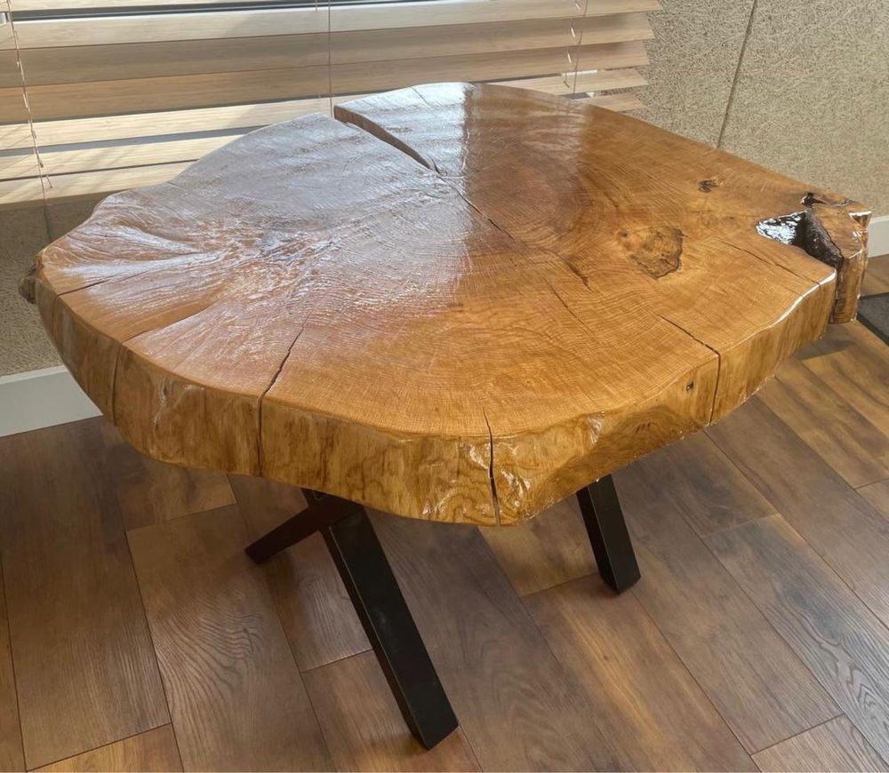 Stolik kawowy plaster drewna