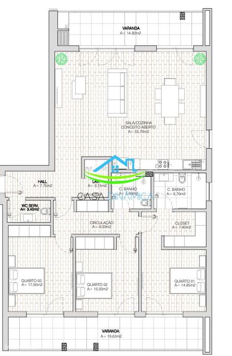 Apartamento T3 nos Condados