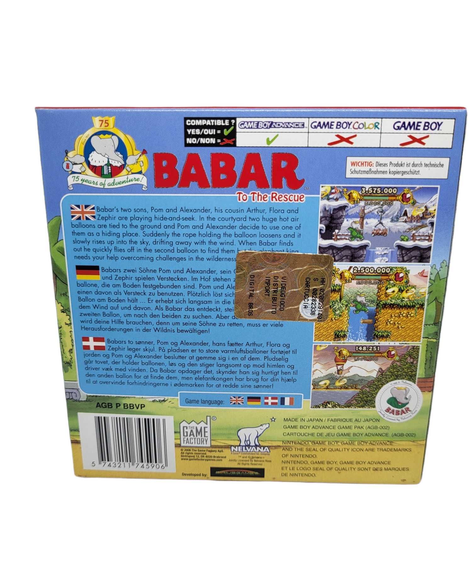 Babar Game Boy Gameboy Advance GBA