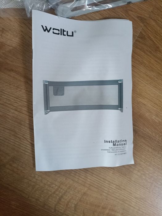 Barierka do łóżka dla dzieci, ochrona przed upadkiem szare