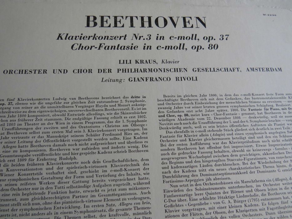 Plyta winylowa BEETHOVEN  Klavierkonzert 3 c-mol