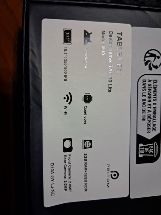 Tablet 10" NOVO em caixa