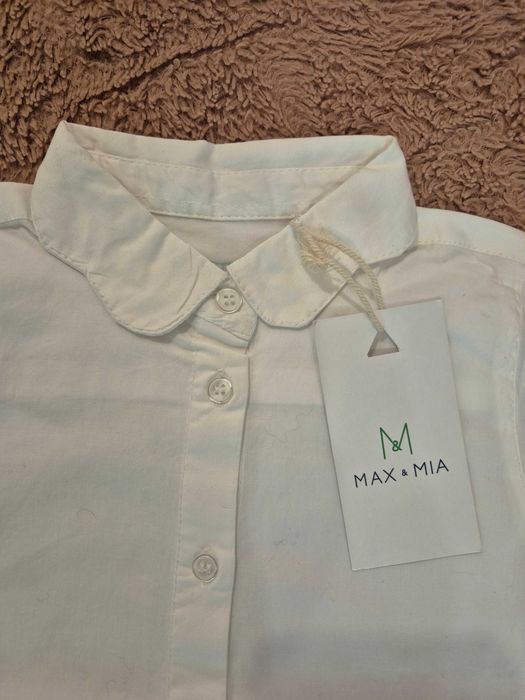 Max Mia Biała wyjsciowa Bluzka letnia Polo  T-shirt