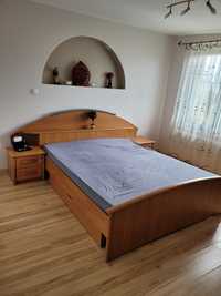 Solidne łóżko sypialniane z dwiema szafeczkami szafki materac gratis !