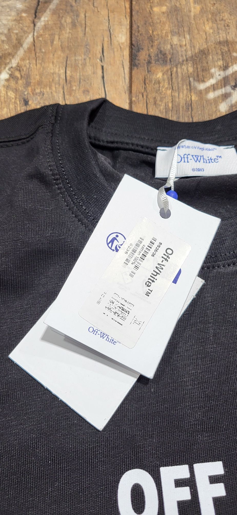 Off white koszulka męska najwysza jakość bawełny logo czarna XL