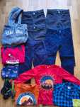 Spodnie jeansy sztruksy H&M bluzki 128 bawełna