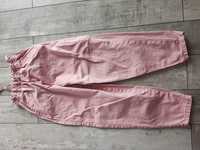 Różowe szerokie spodnie 140cm