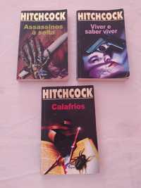 Livros. Hitchcock. Calofrios. Assassino à solta. Viver e saber viver.