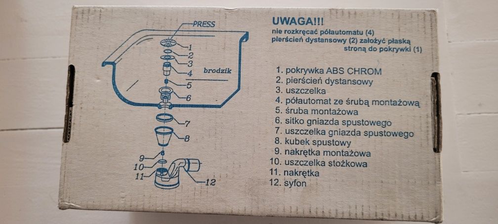 Syfon brodzikowy 50 z korkiem klik klak