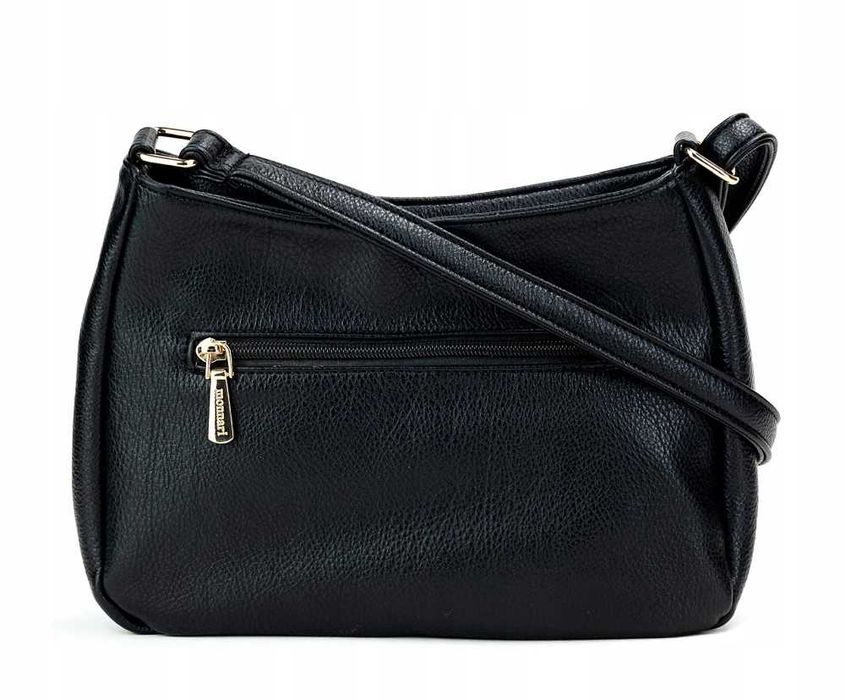 Monnari Premium torebka damska listonoszka czarna skórzana na pasku