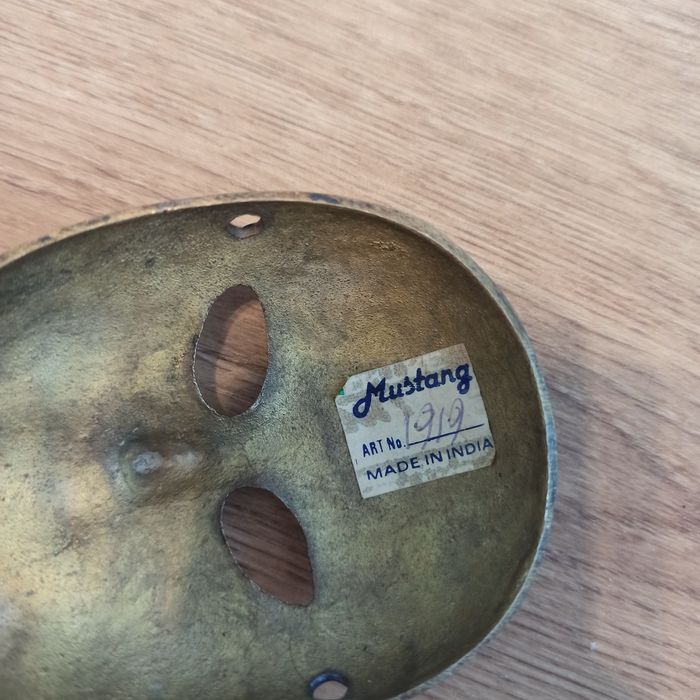 Maska złota mosiężną Indie antyk