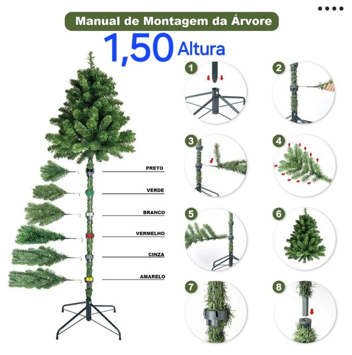 ÁRVORE DE NATAL EM SEGUNDA MÃO,COM DECORAÇÃO.Casa,Sala,Quarto,Cozinha.