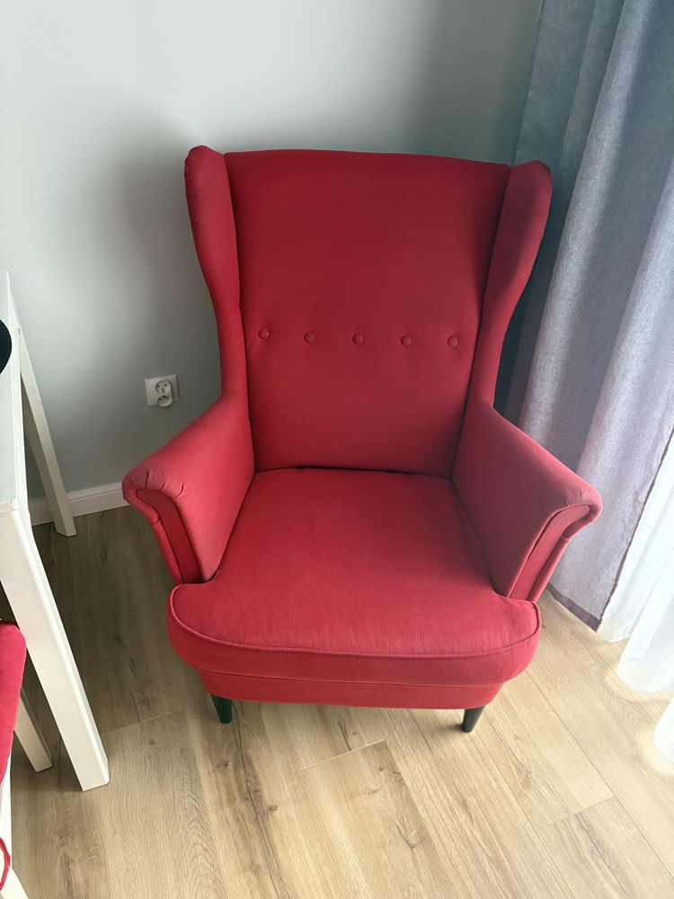 STRANDMON Fotel uszak Czerwony