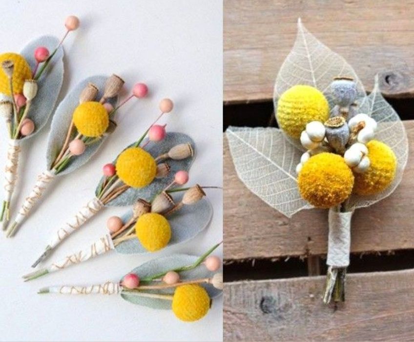 Zestaw butonierkę naturalnych