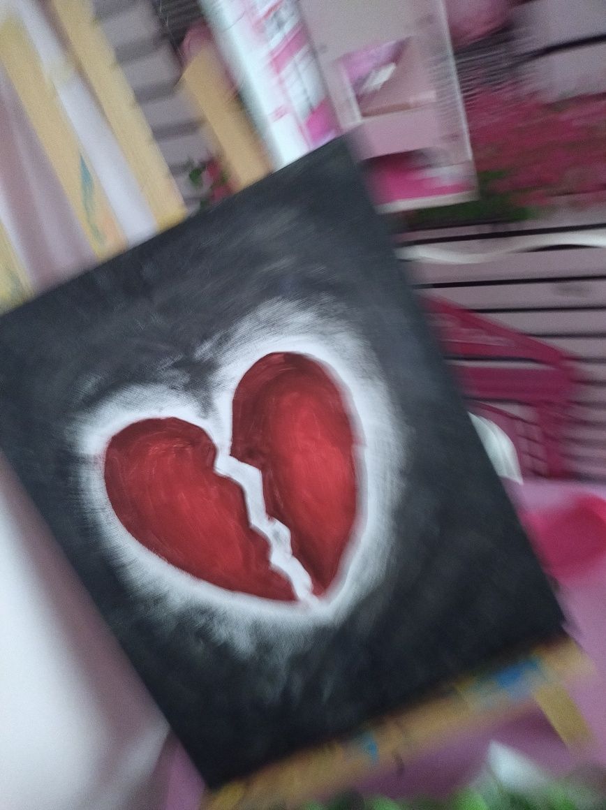 Obrazek ręcznie malowany serce