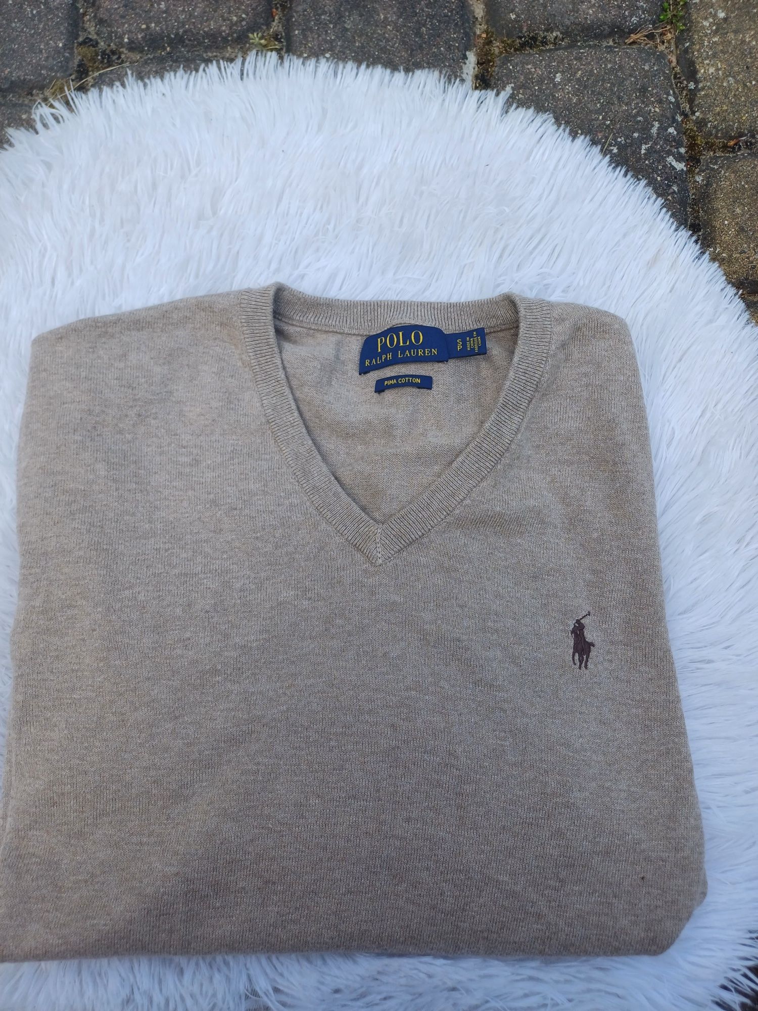 Meski sweterek ralph lauren w serek.
