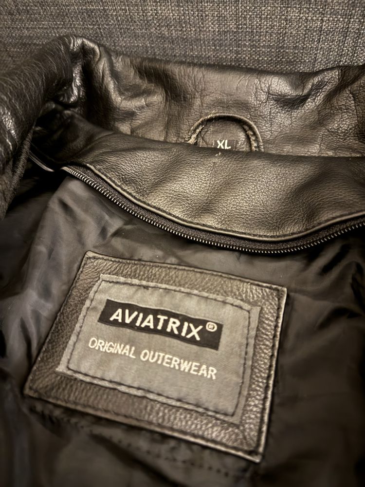 Casaco de pele Aviatrix vintage XL