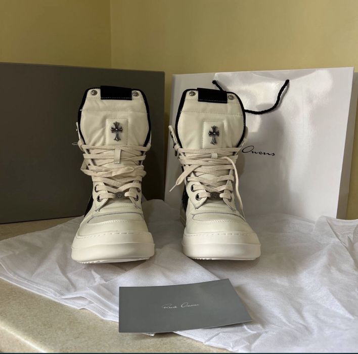 Кросівки Rick Owens Geobasket × Chrome Hearts/кеды рик овенс геобаскет