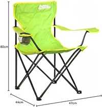 Składane krzesło kempingowe just be zielone dla dzieci i dorosłych
