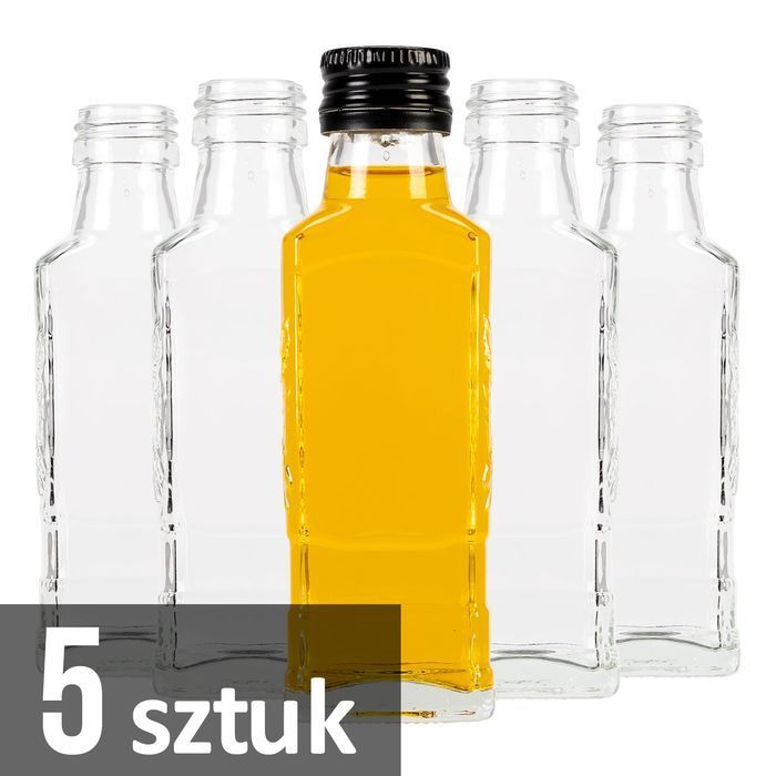 5x butelka MOSKWA 100 ml na whisky nalewki sok z zakrętką