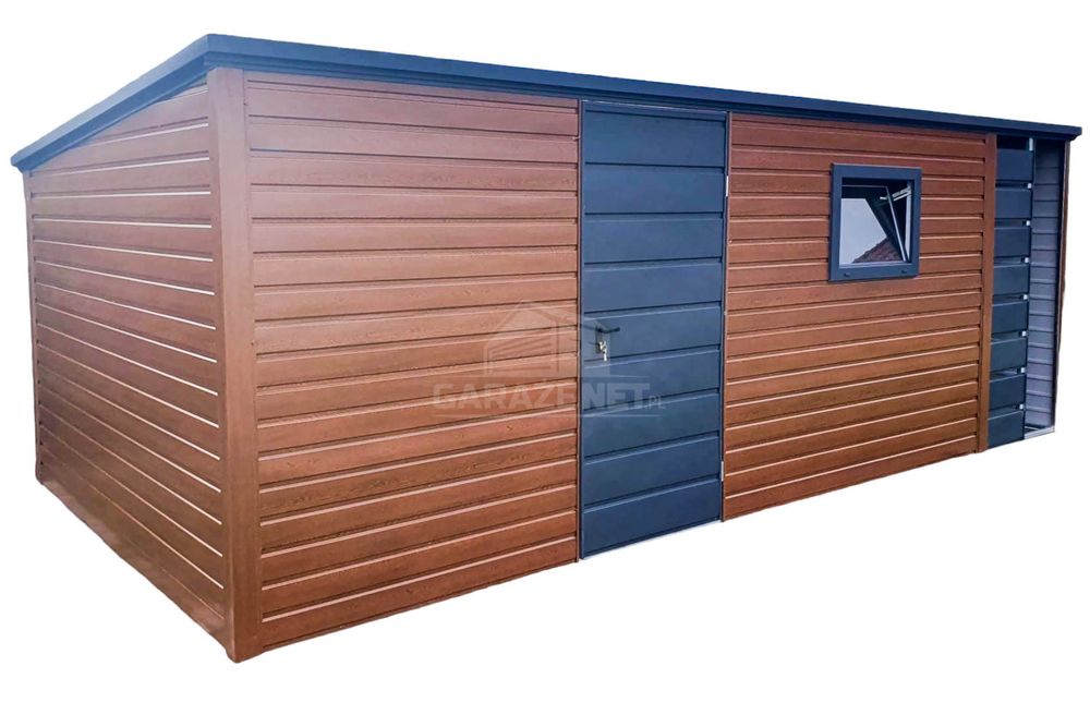 Schowek Domek Ogrodowy 4,5X3 Wiata 1X3M Drewnopodobny Spad W Tył Ts720