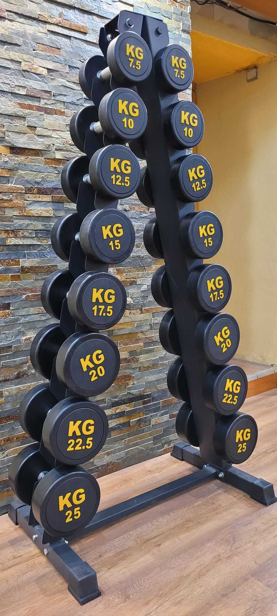Zestaw Hantli Okrągłych 7,5-25 kg Nowe Siłownia Hantle Obciążenie