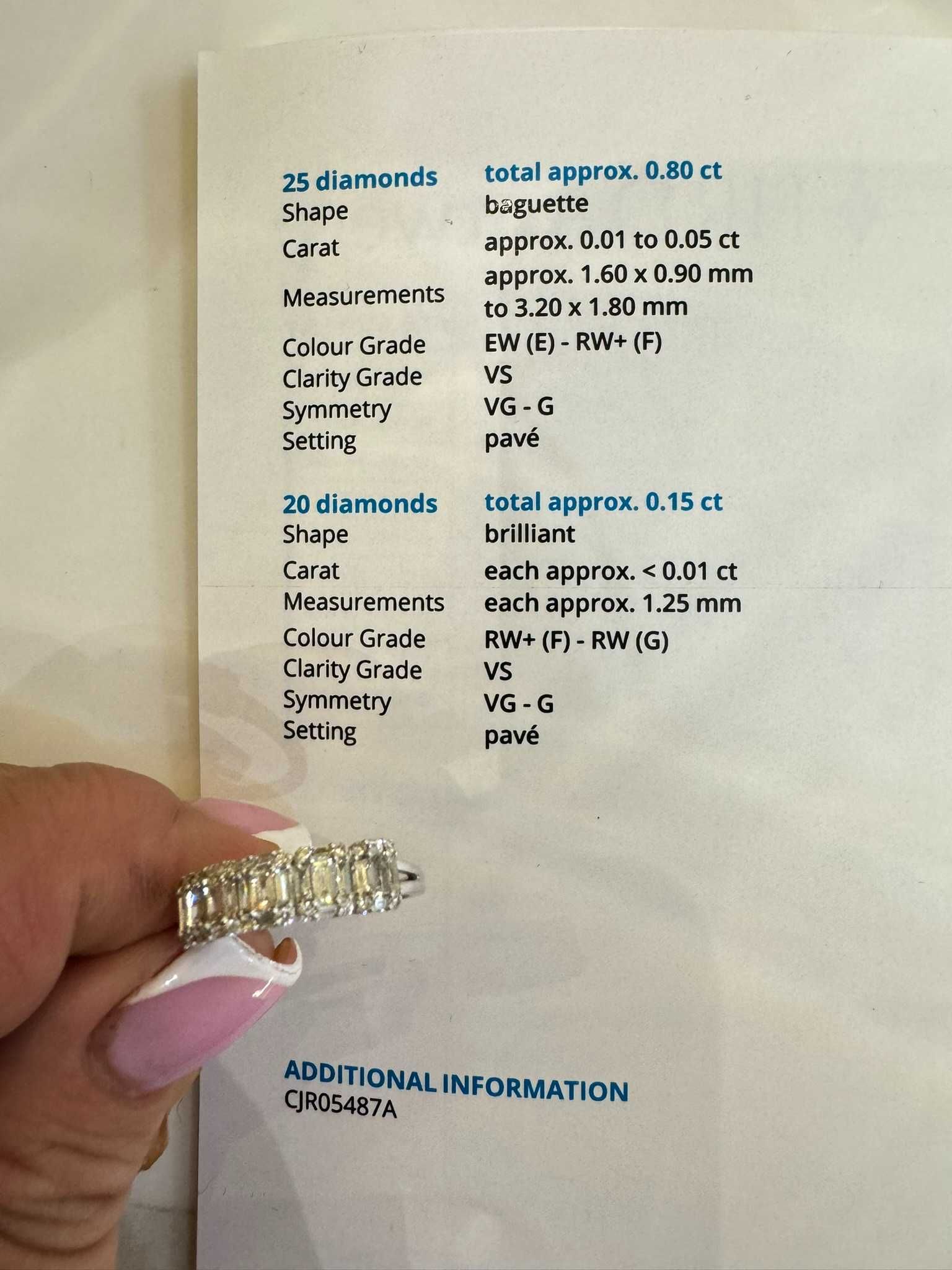 Obrączka Infinity bagiety diamenty 1.00 CT Certyfikat HRD