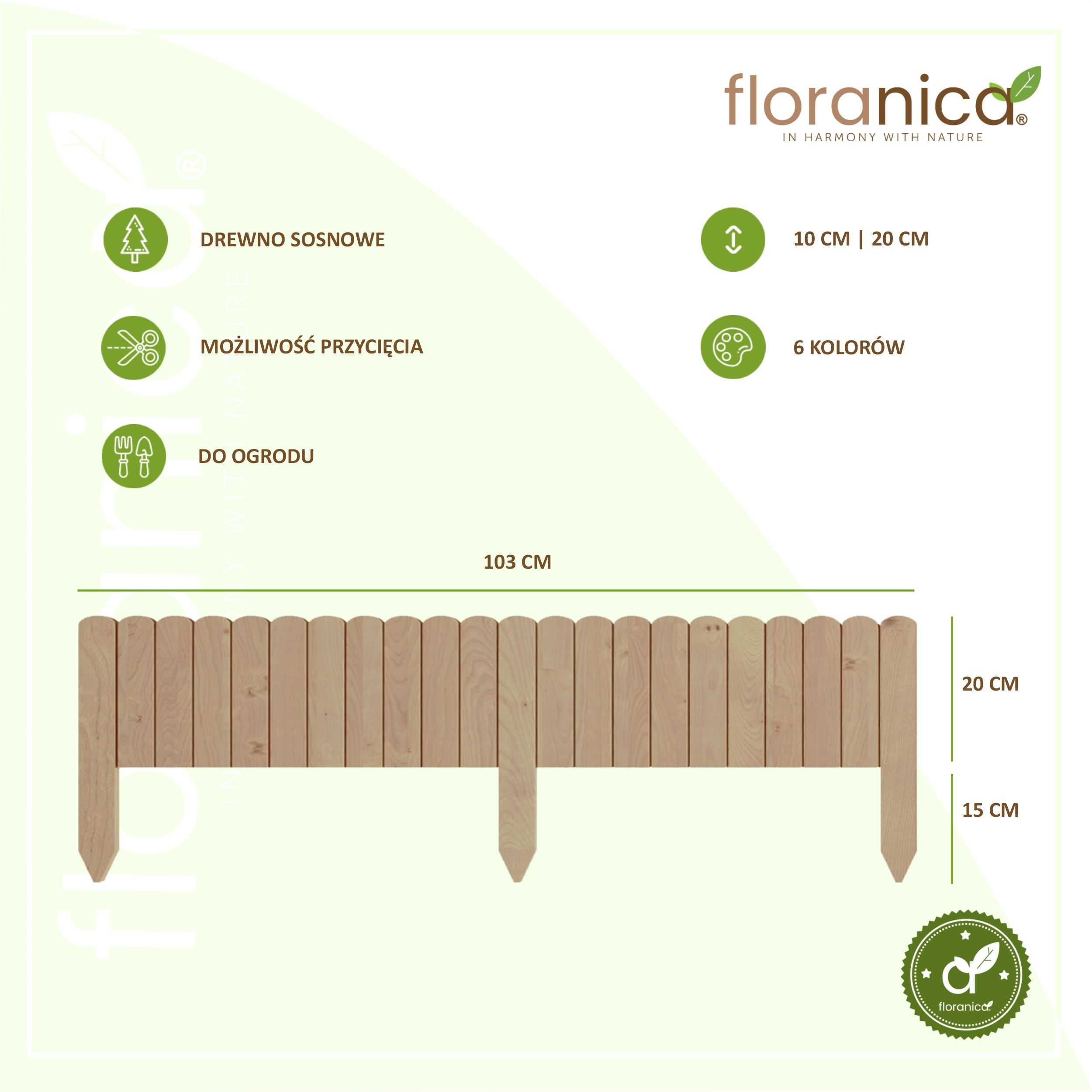 Rollborder 103  - elastyczny płot drewniany o długości 103cm