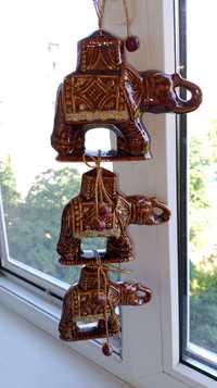Три слона настенное украшение Индия керамика