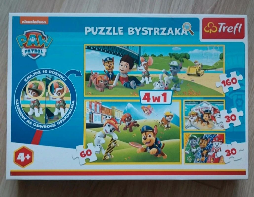 Puzzle 4 w 1 Psi Patrol Nickelodeon firmy Trefl 4+