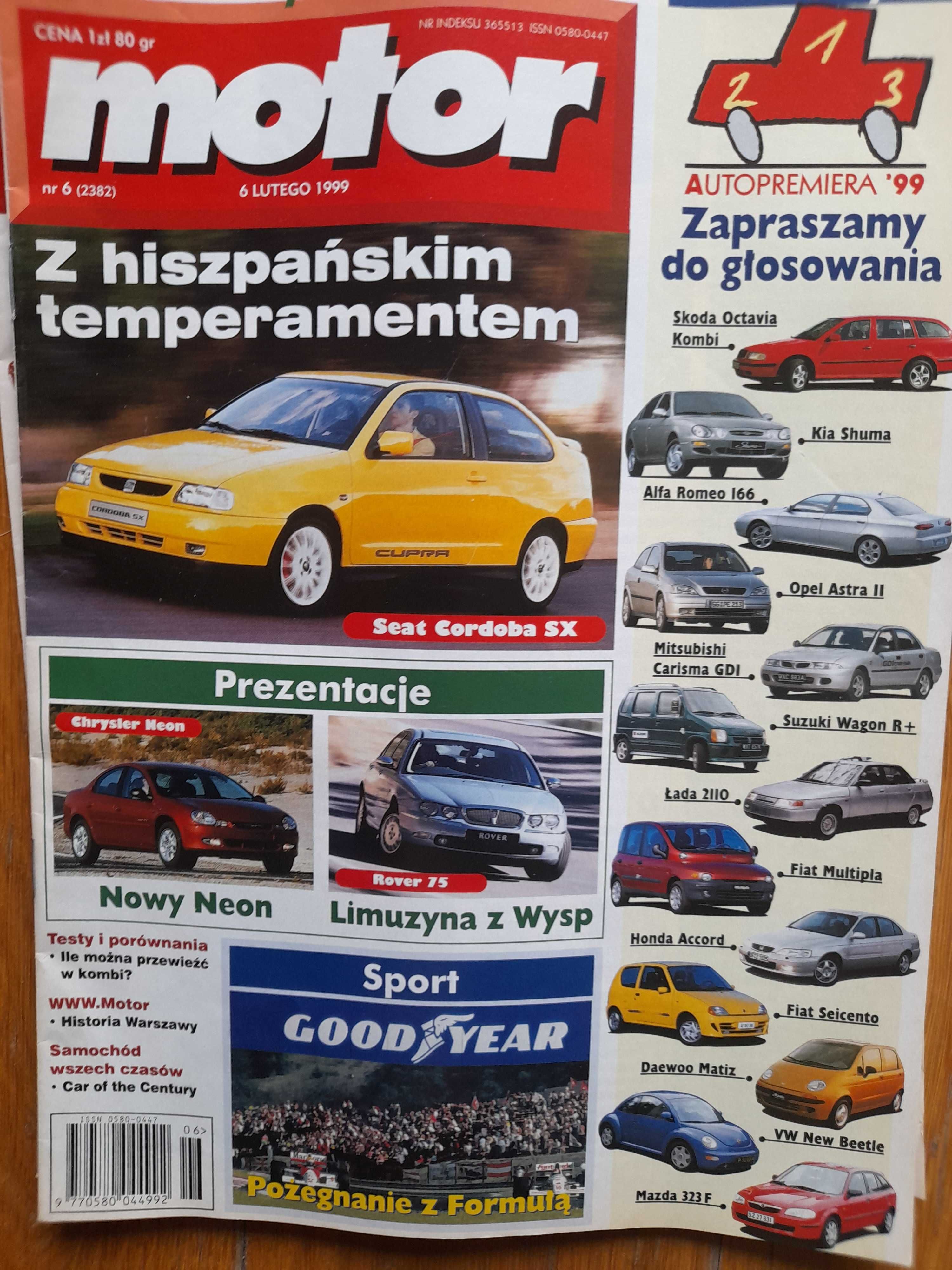 MOTOR Skoda, Rover, Toyota, Cordoba, Palio Weekend, Volvo V70 rok 1999