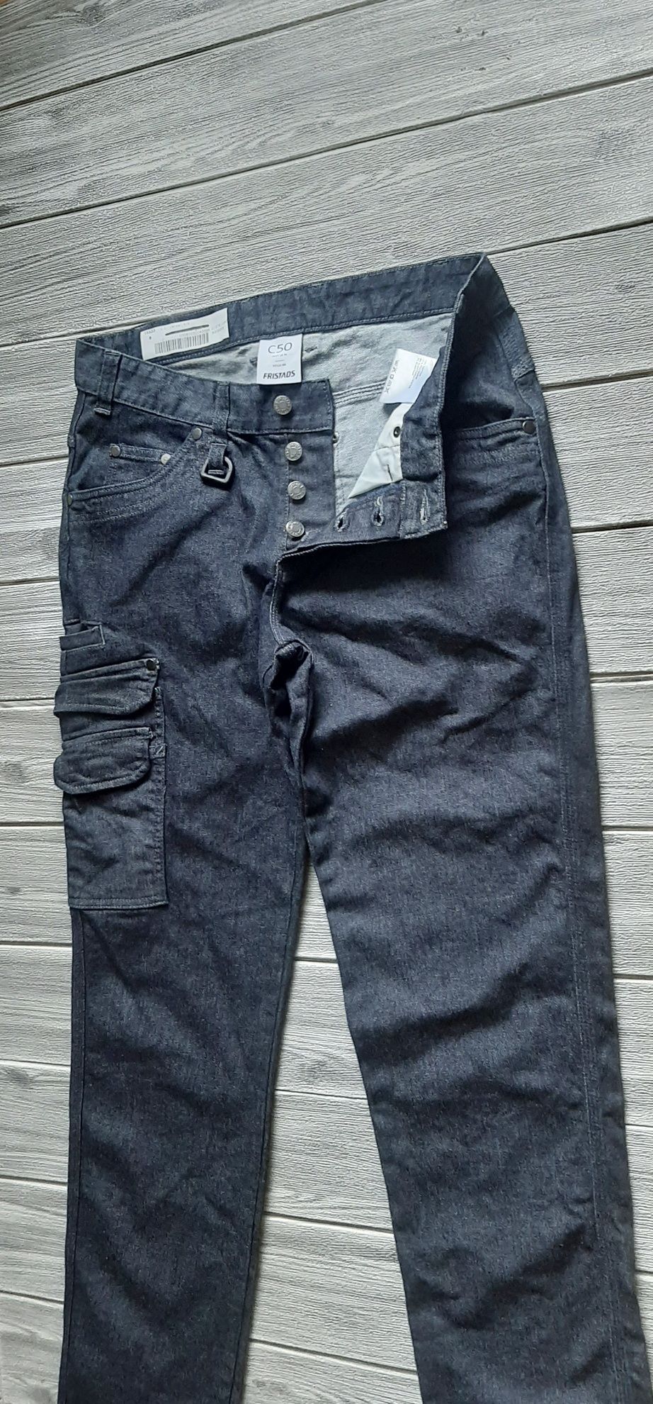 Fristads spodnie robocze damskie bojówki kieszenie jeansy Cordura M