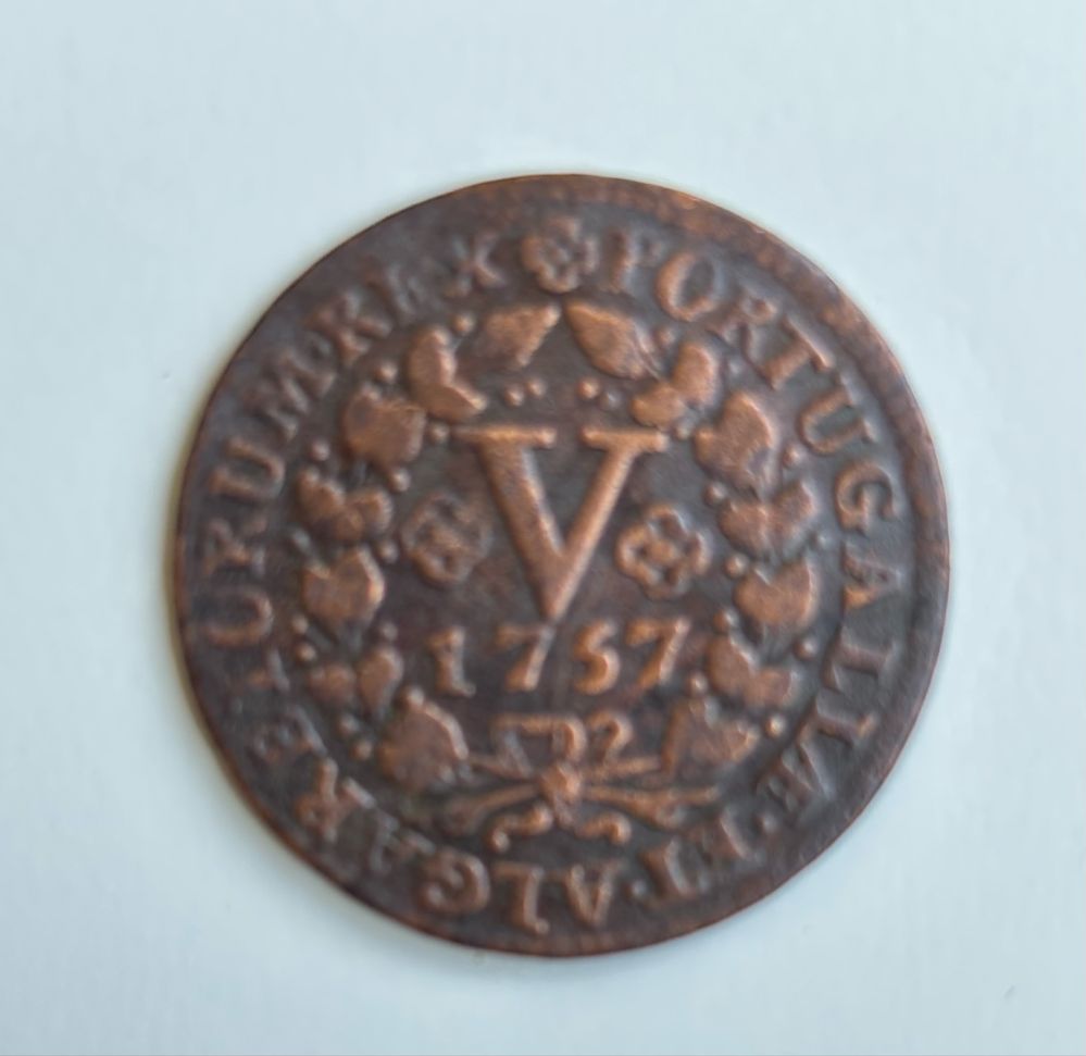 Moeda de V Reis 1757 D. José
