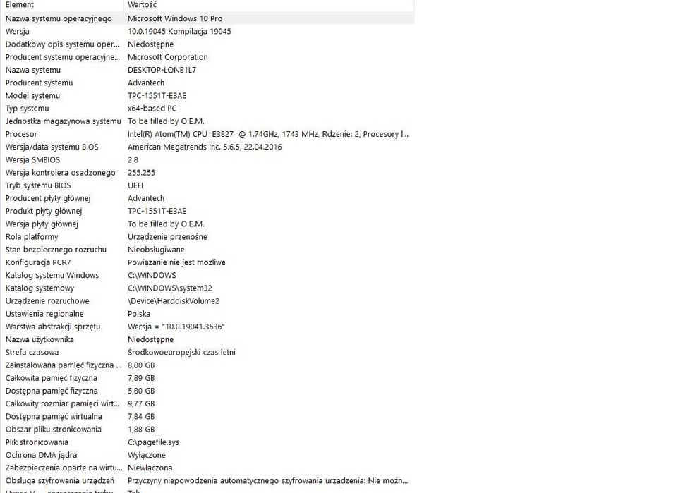 komputer przemysłowy Advantech TPC-1251T