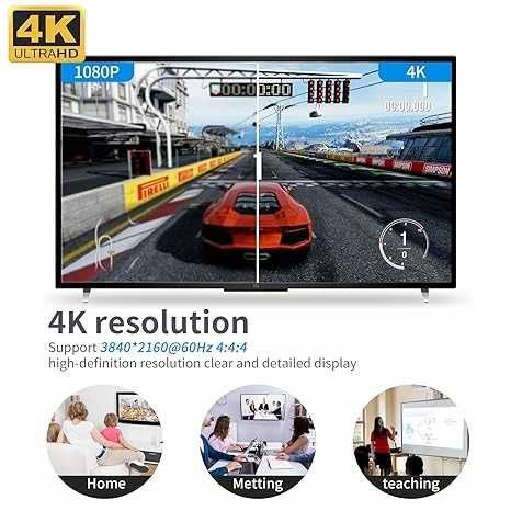 Przełącznik 4K60Hz Displayport 2-portowy 2 komputery 1 monitor