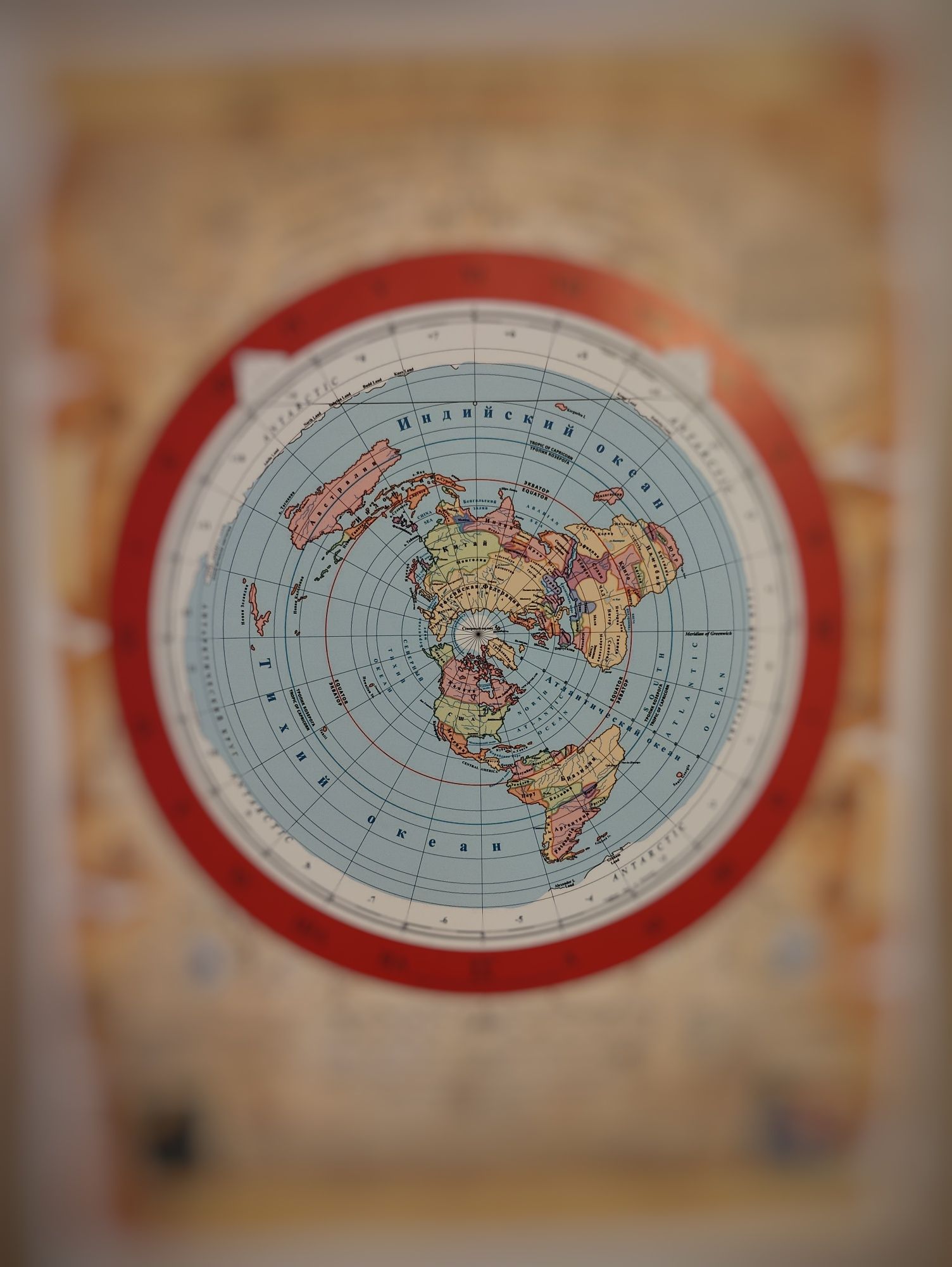 Карта Глисона (плоская земля)