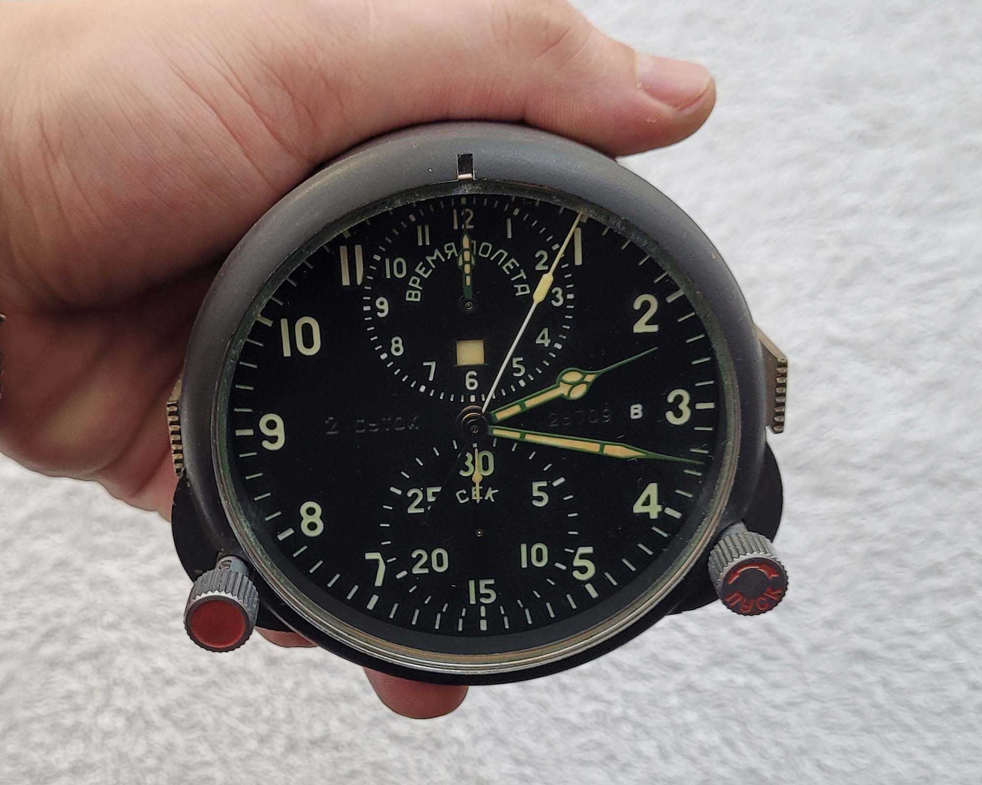 Авиационные часы АЧС-1 и АЧС-1М СССР на пломбах (на ходу)