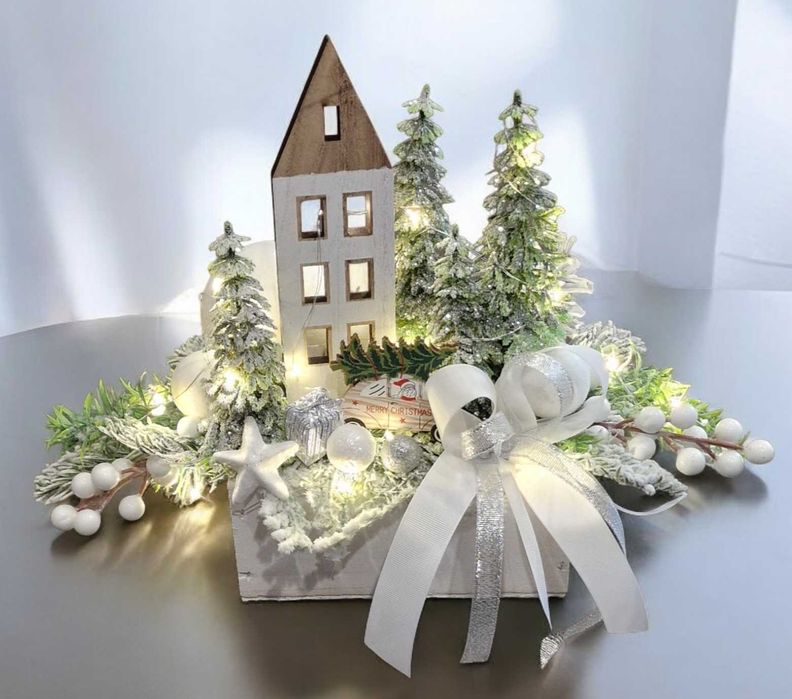 Stroik świąteczny Boże Narodzenie bożonarodzeniowy lampki led B282