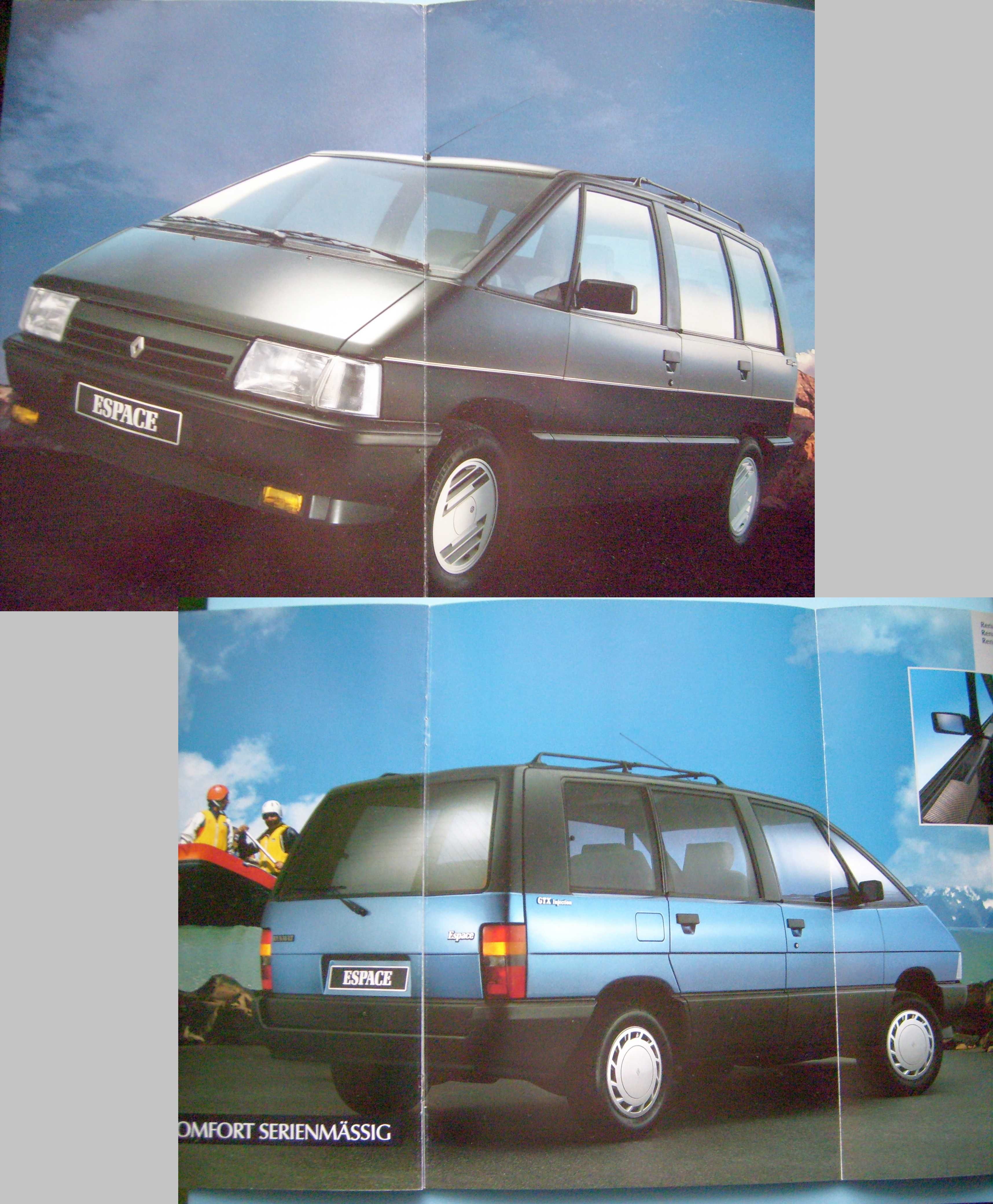 RENAULT ESPACE Mk1 FL '89 równiż Quadra / prospekt 32 strony BDB