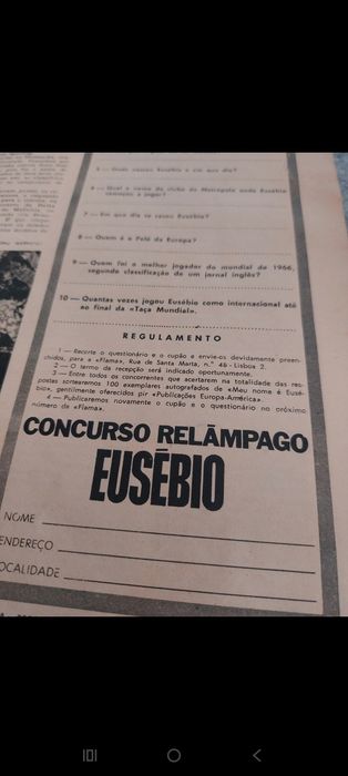 Benfica 1966 Meu nome é Eusébio Revista Flama