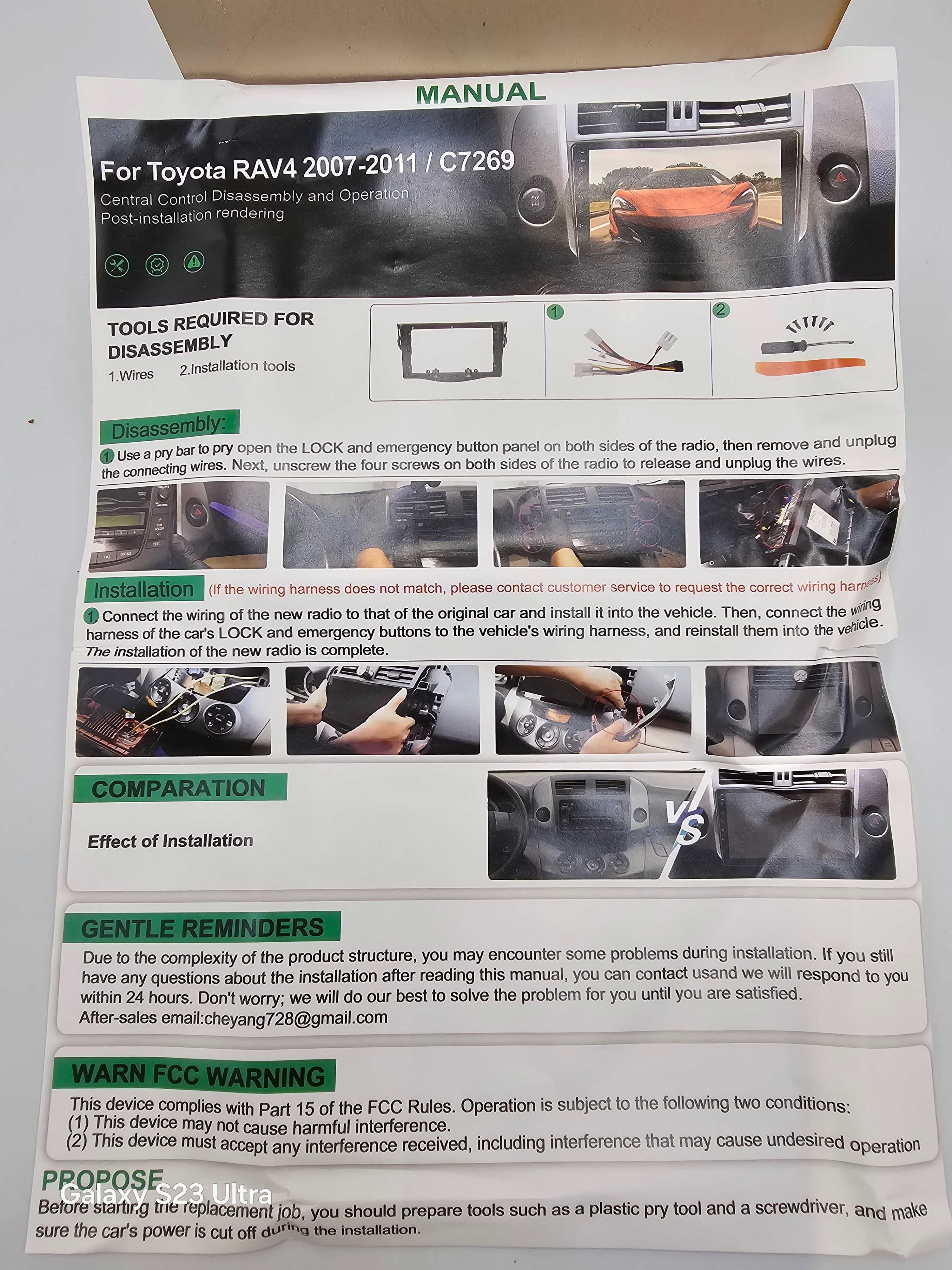 Radio z Nawigacją GPS 9" Android 10 Toyota Rav4 06-13