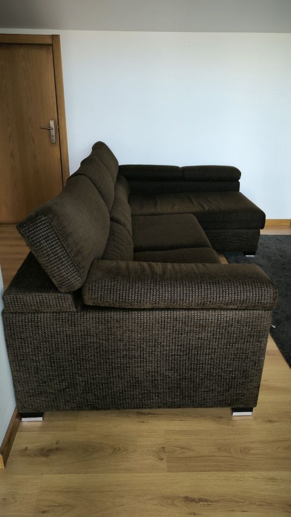 Sofá chaise long extensível tecido