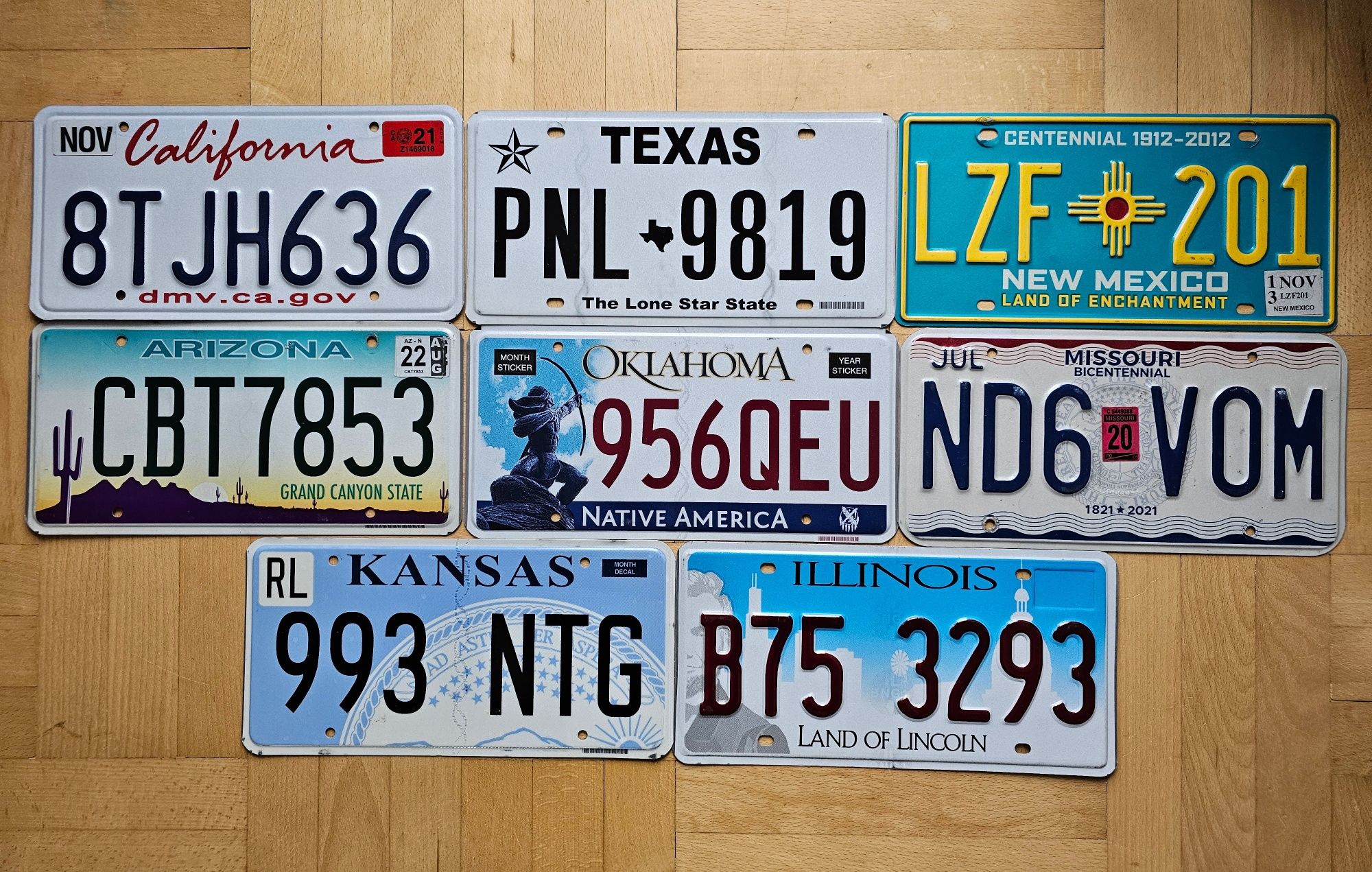 Route 66! Super zestaw 8 oryginalnych tablic Route 66 USA