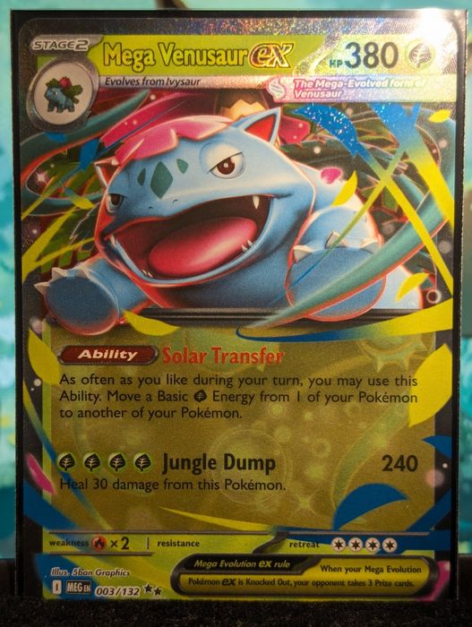 Karta Pokémon Mega Venusaur, numer 003.