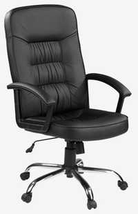 Dwa Krzesła biurowe czarne eko skóra Jysk