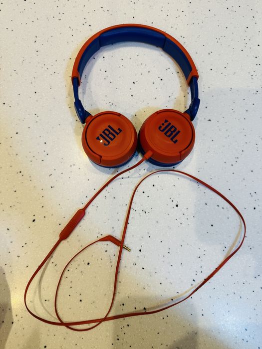 Słuchawki przewodowe JBL JR300 niebiesko-czerwone dla dziecka