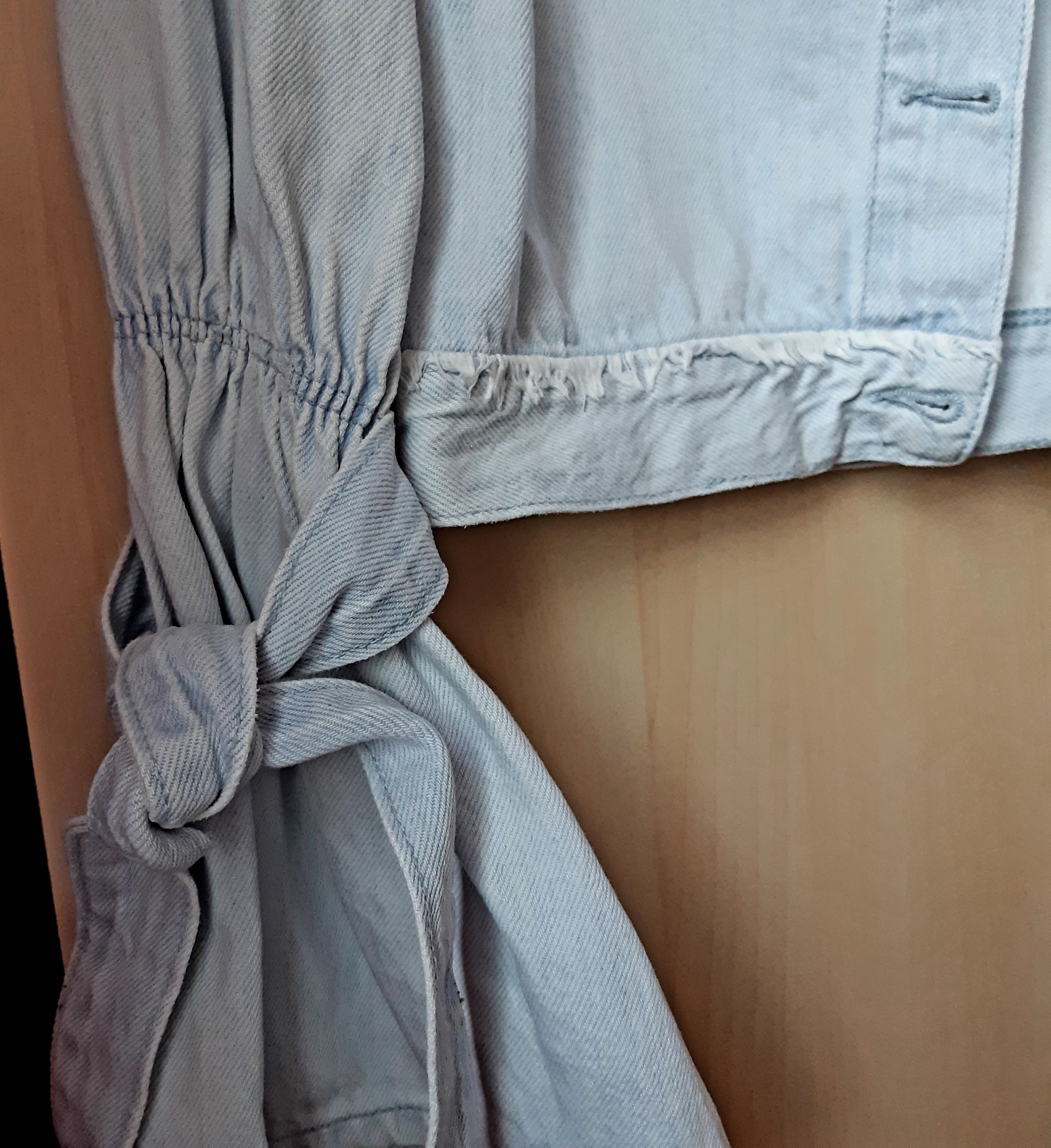 Denim kurtka jeansowa katana wiązane rękawy hippie boho